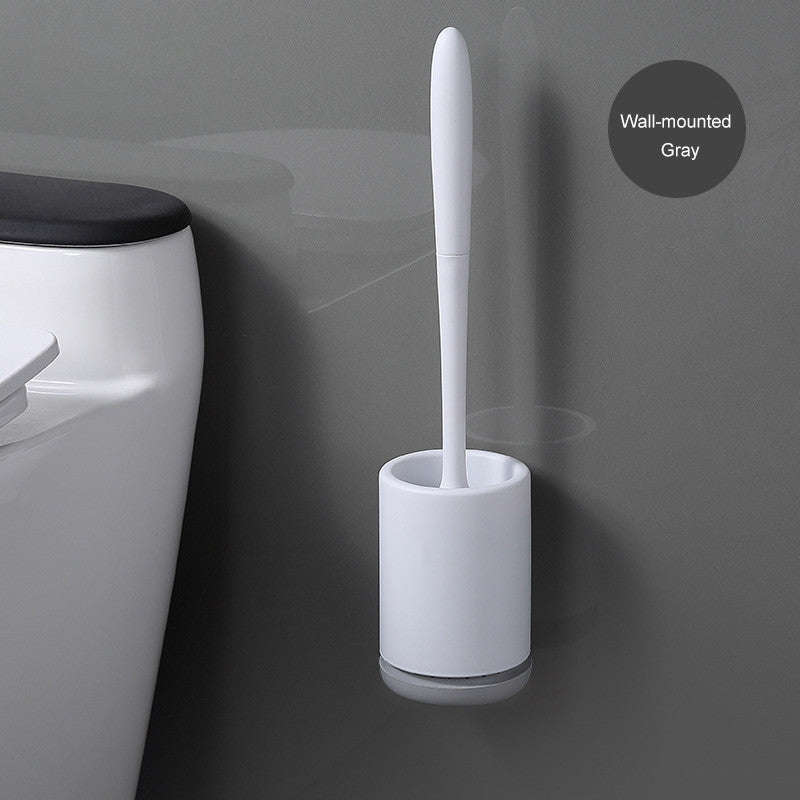 Silicone Toilet Brush with Wall Mount – Hygienic & No-Stick Cleaning