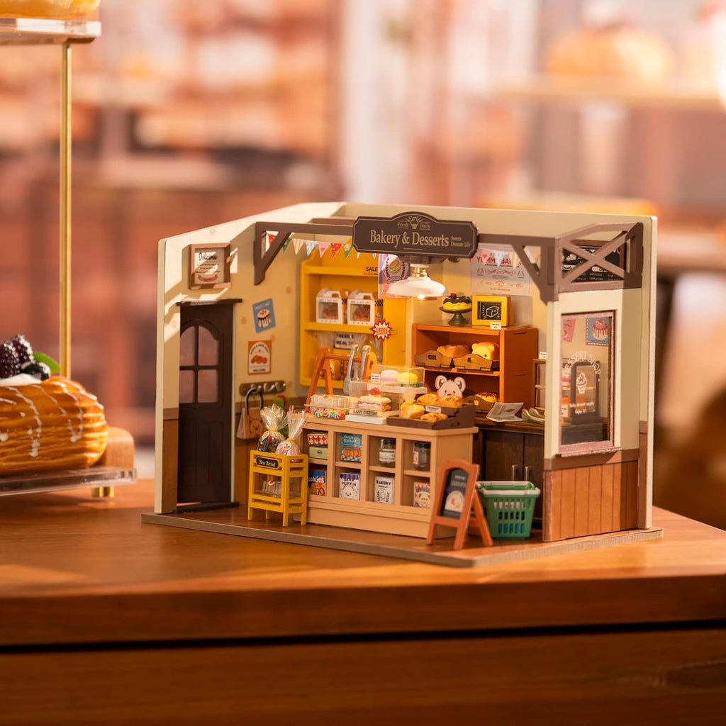 DIY Mini Bakery Dollhouse Kit – Cozy Aesthetic Home Decor Display & Creative Gift for Kids and Adults