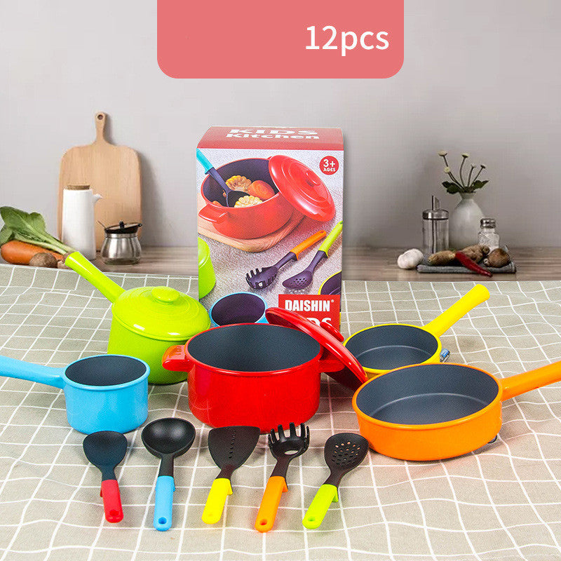 Kids Kitchen Play Set 12PCS – Cooking Toy Set for Boys & Girls