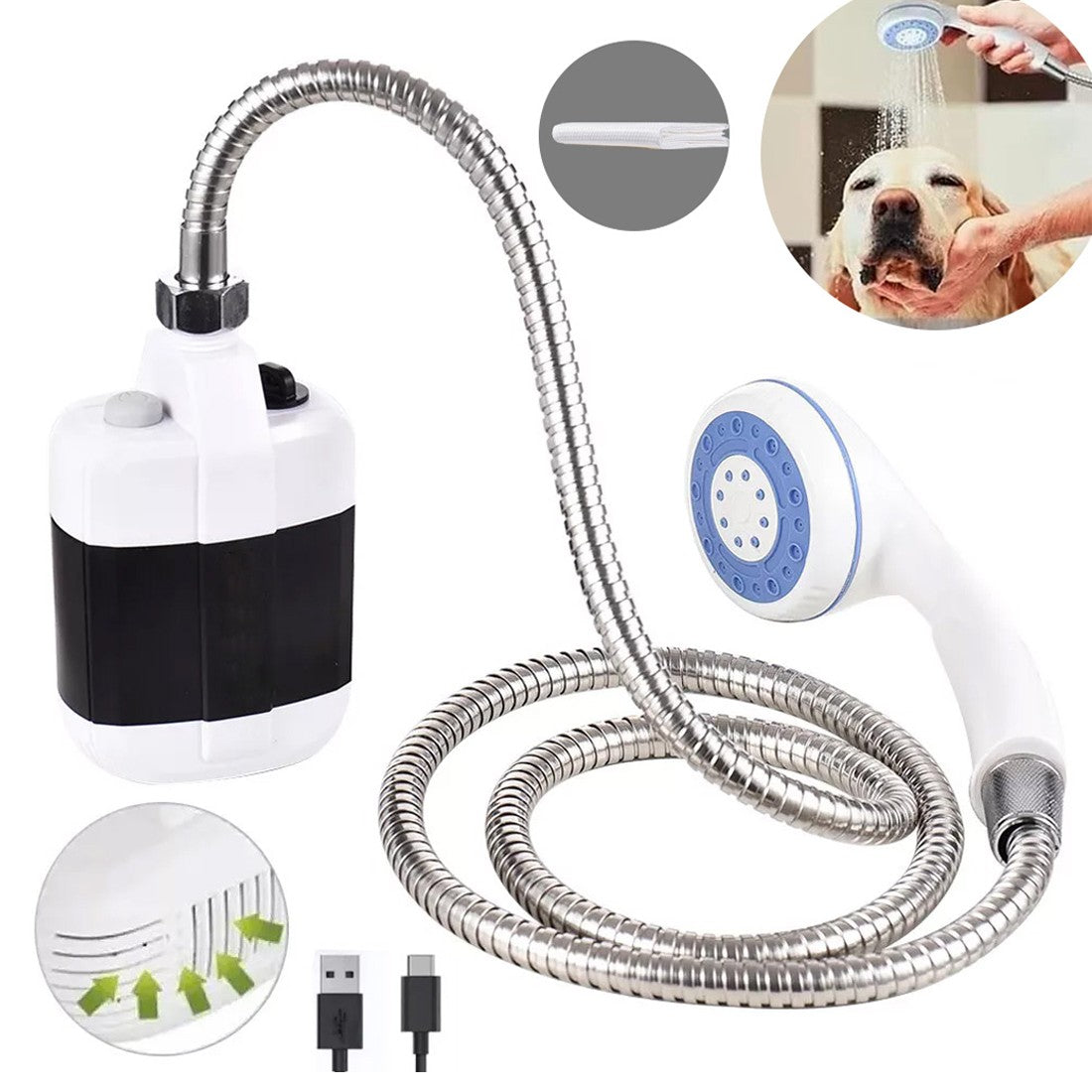 Portable Camping Shower – USB Rechargeable Outdoor Shower for Travel, Garden, Car & Pet Washing
