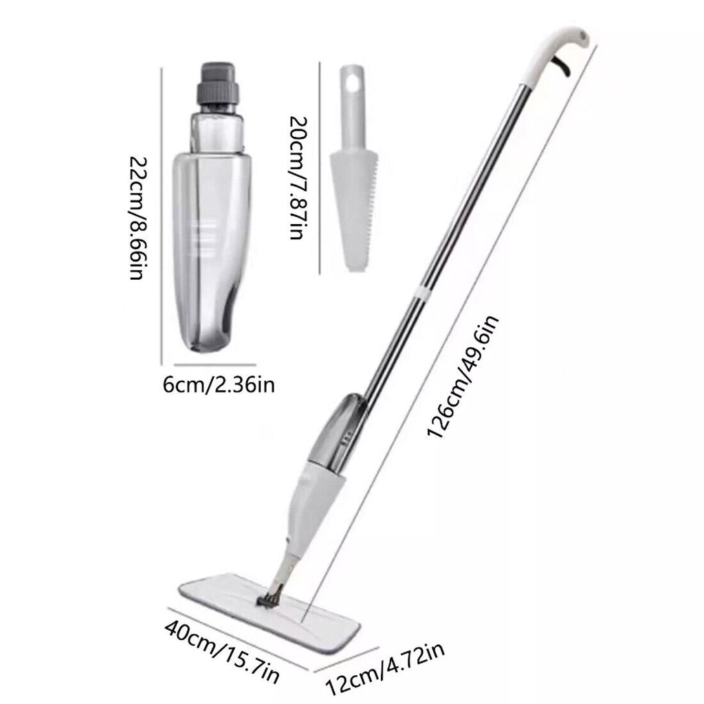Spray Mop with Microfiber Pads – All-in-One Floor Cleaning Mop with Refillable Bottle (2 Pads Included)