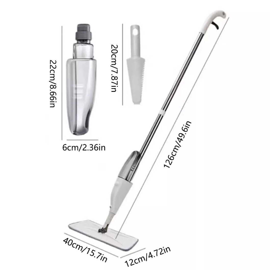 Spray Mop with Microfiber Pads – All-in-One Floor Cleaning Mop with Refillable Bottle (2 Pads Included)