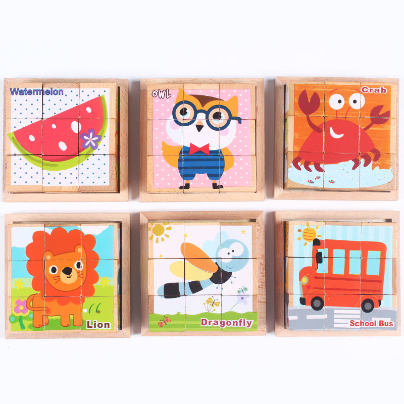 Wooden 3D Cube Puzzle Toy for Kids – Montessori Learning Puzzle