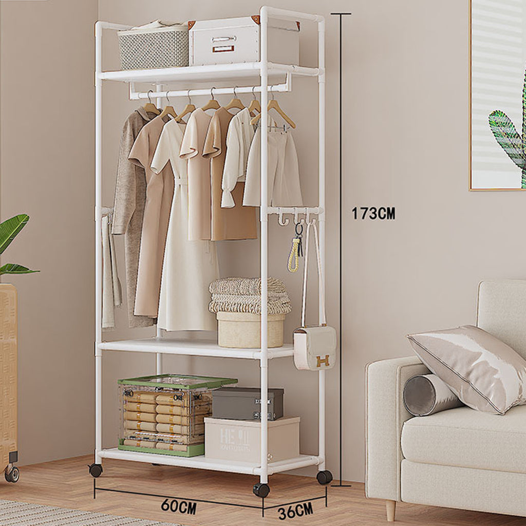 “Space-Saving Clothes Rack with Shelves | Modern Wardrobe Organizer for Small Rooms”