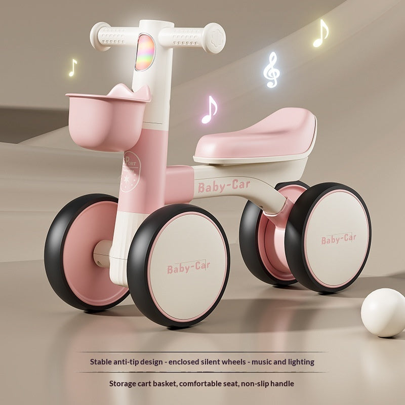 Baby Balance Bike Ride-On Toy with Music & Lights