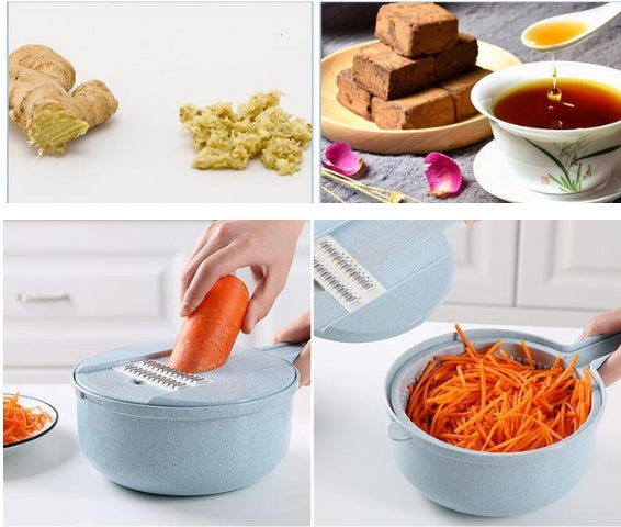 8-in-1 Vegetable Mandoline Slicer with Bowl
