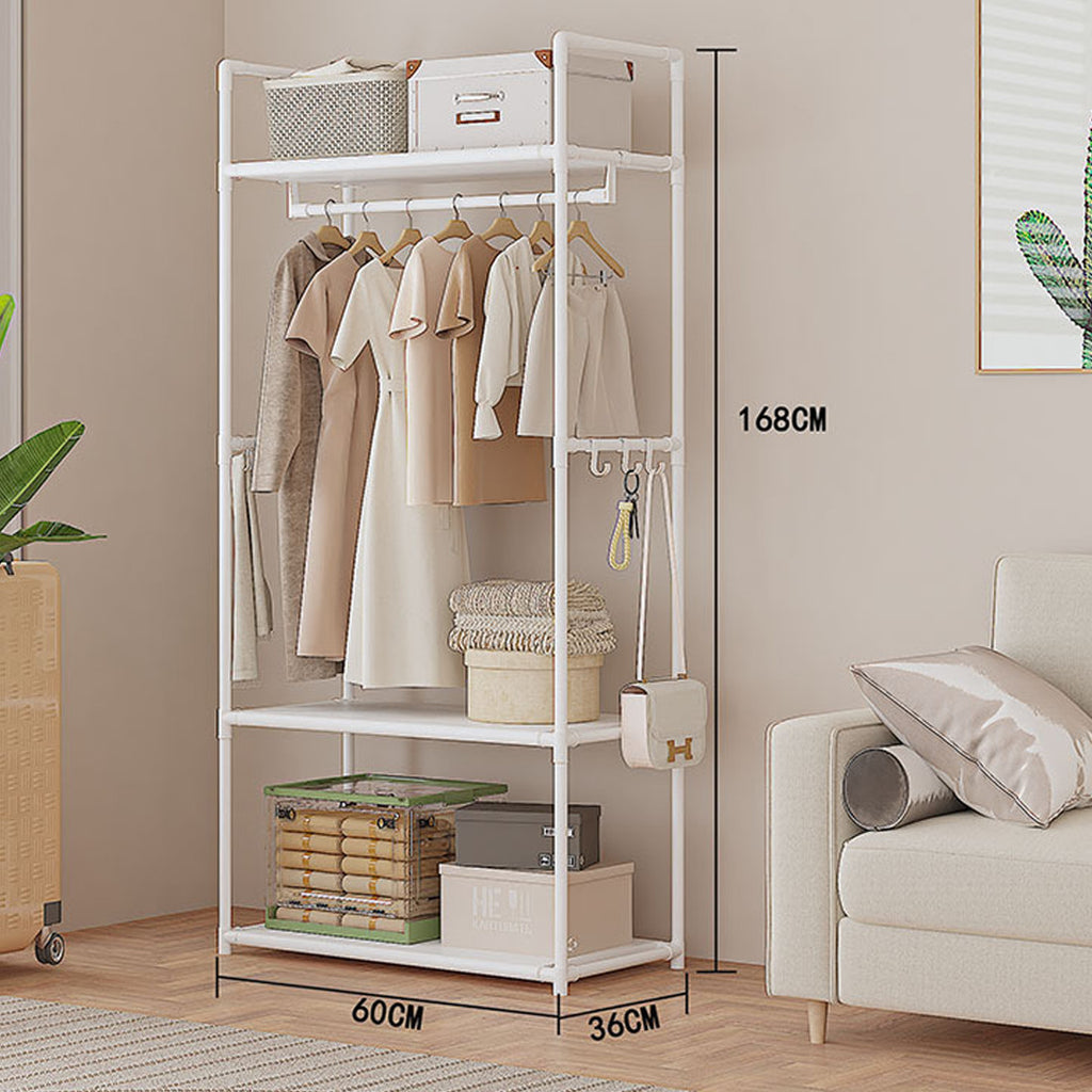 “Space-Saving Clothes Rack with Shelves | Modern Wardrobe Organizer for Small Rooms”