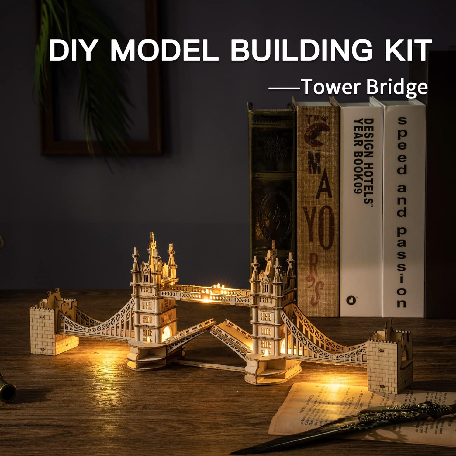 3D Wooden Puzzle Tower Bridge Model Kit – DIY Building Set with LED Light (Creative Gift Idea)