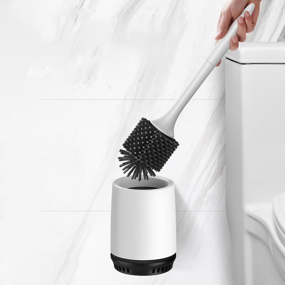 Silicone Toilet Brush with Wall Mount – Hygienic & No-Stick Cleaning