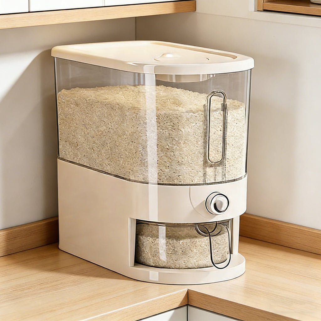 “Mess-Free Kitchen Storage Dispenser | No More Spills, Just Easy One-Click Control”