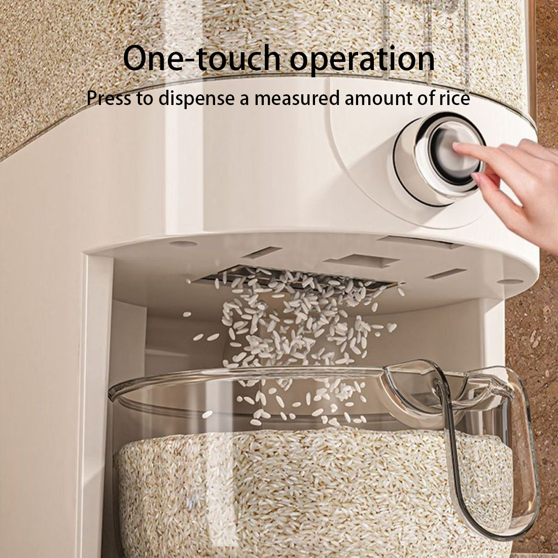 “Mess-Free Kitchen Storage Dispenser | No More Spills, Just Easy One-Click Control”