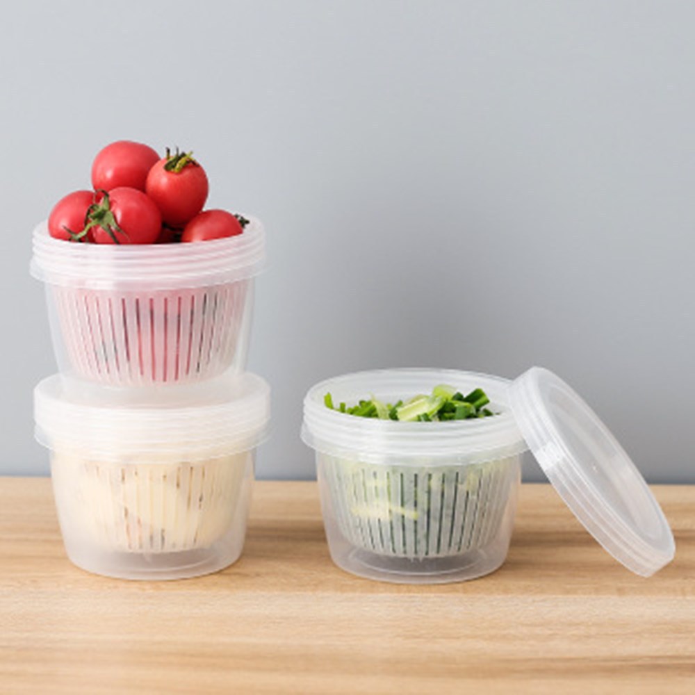 Kitchen Drain Storage Box with Strainer & Lid