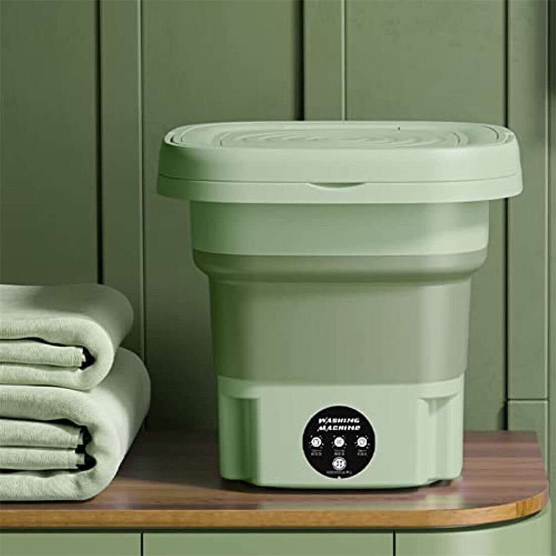 Portable Mini Washing Machine (8L) – Foldable Compact Laundry Washer for Travel & Small Spaces