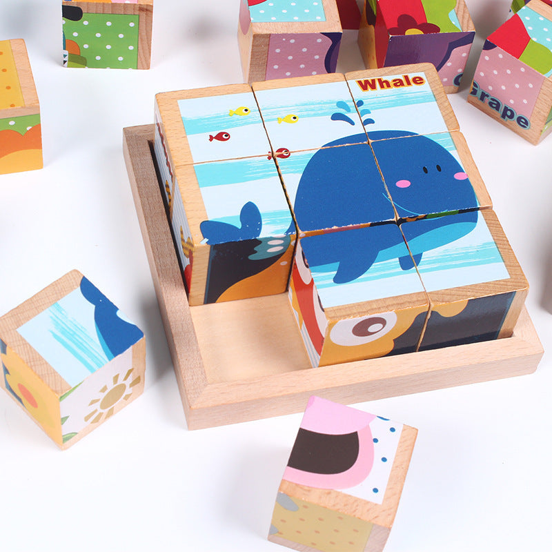 Wooden 3D Cube Puzzle Toy for Kids – Montessori Learning Puzzle