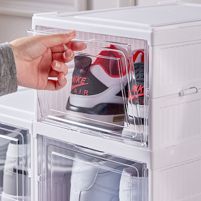 6-Tier Sneaker Storage Box – Stackable Clear Shoe Organizer | Dustproof Display Case for Trainers