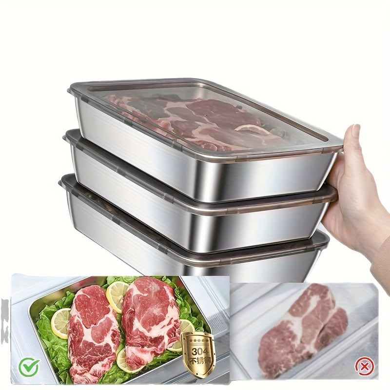 Stainless Steel Food Storage Containers Leakproof – Airtight Kitchen Organizer Set (3/4/5)