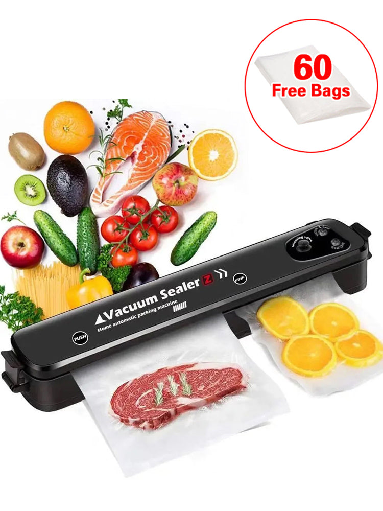 Vacuum Food Sealer Machine – Keep Food Fresh Longer (60 Free Bags Included, UK Stock)