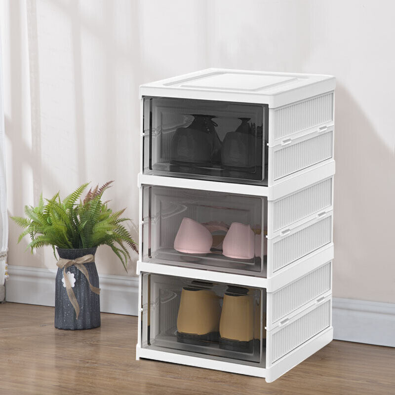 6-Tier Sneaker Storage Box – Stackable Clear Shoe Organizer | Dustproof Display Case for Trainers