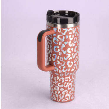 40oz Insulated Stainless Steel Tumbler with Handle & Straw