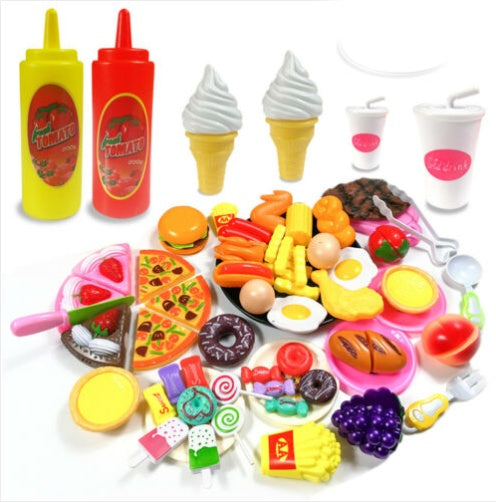 Kids Food Play Set 65PCS – Pretend Kitchen & Cooking Toy Set for Kids