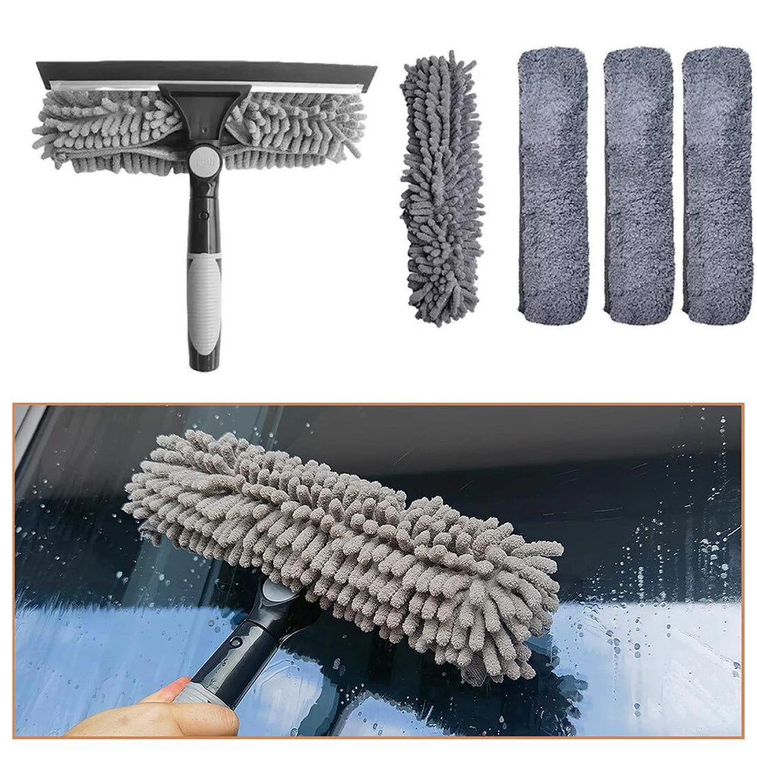 No-Ladder Window Cleaning Tool – 4.5m Telescopic Extendable Squeegee for High Windows