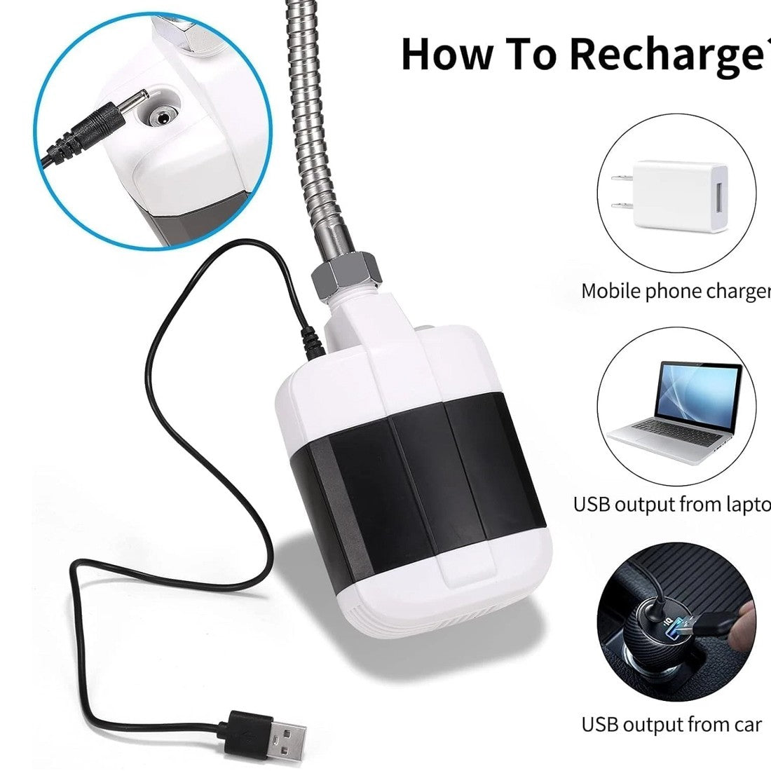 Portable Camping Shower – USB Rechargeable Outdoor Shower for Travel, Garden, Car & Pet Washing