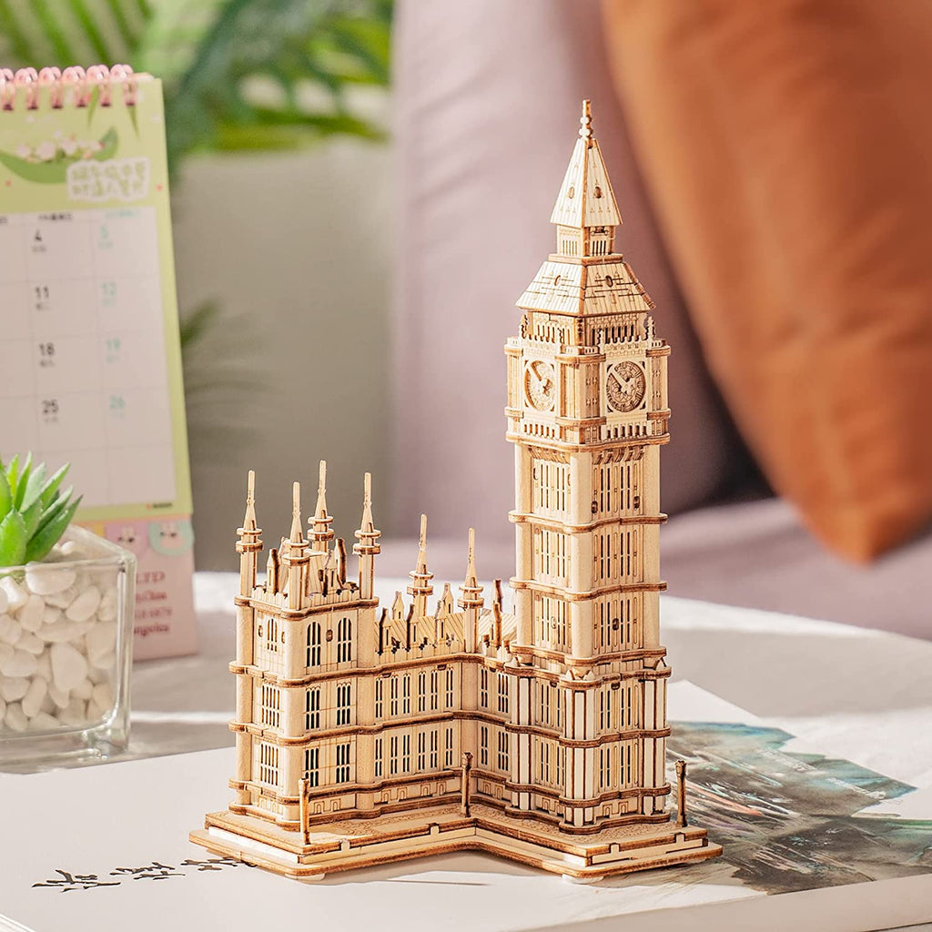 Rolife Big Ben 3D Wooden Puzzle – DIY London Architecture Model Kit (220 Pieces) Creative Gift & Home Decor
