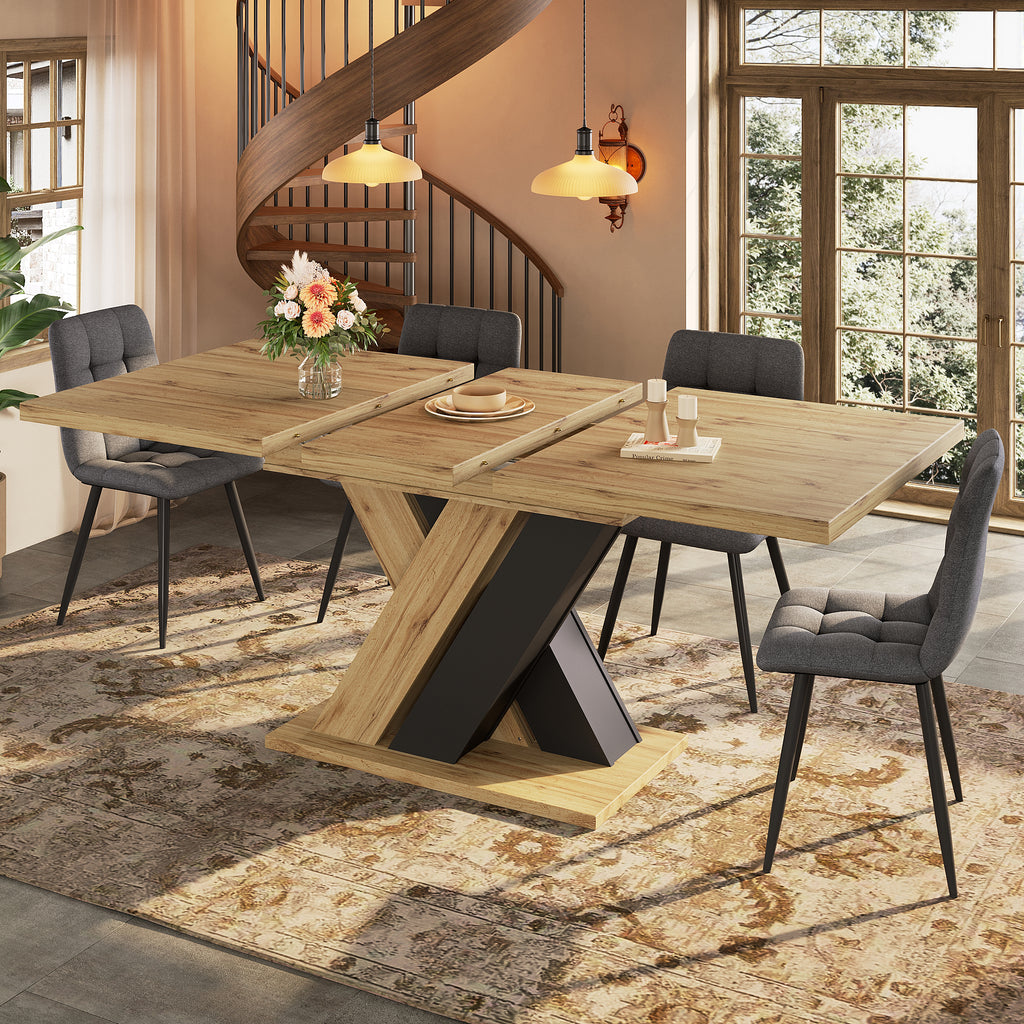 Extendable Dining Table for Kitchen & Living Room | Telescopic Wooden Table