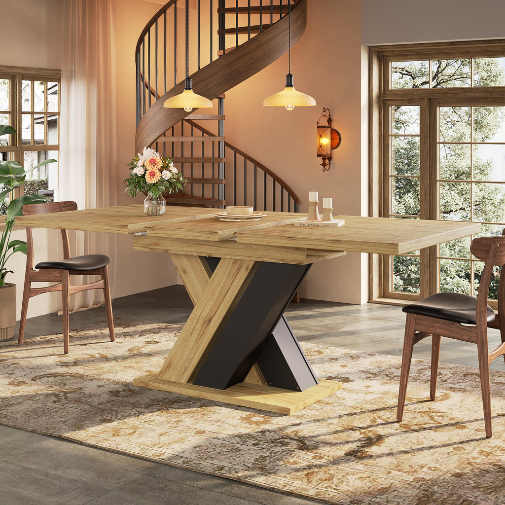 Extendable Dining Table for Kitchen & Living Room | Telescopic Wooden Table