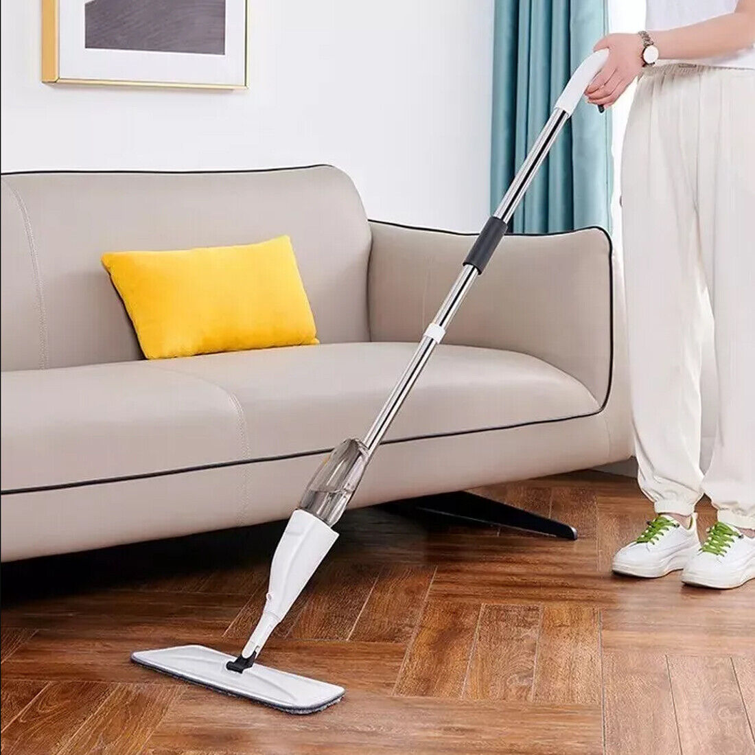 Spray Mop with Microfiber Pads – All-in-One Floor Cleaning Mop with Refillable Bottle (2 Pads Included)