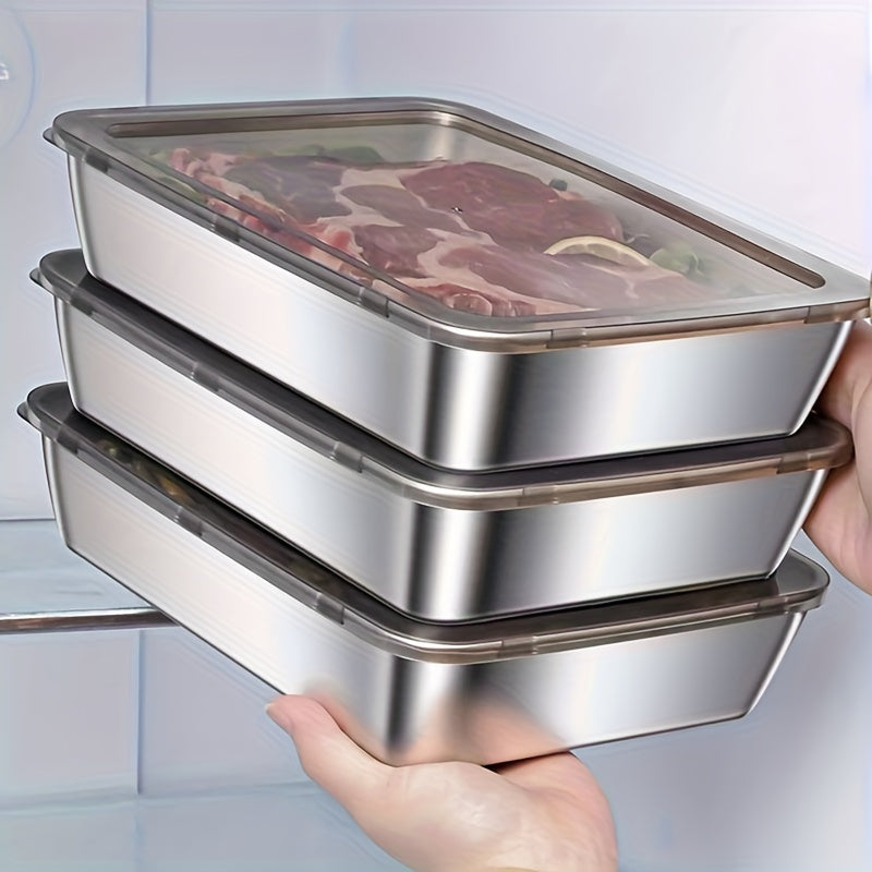 Stainless Steel Food Storage Containers Leakproof – Airtight Kitchen Organizer Set (3/4/5)