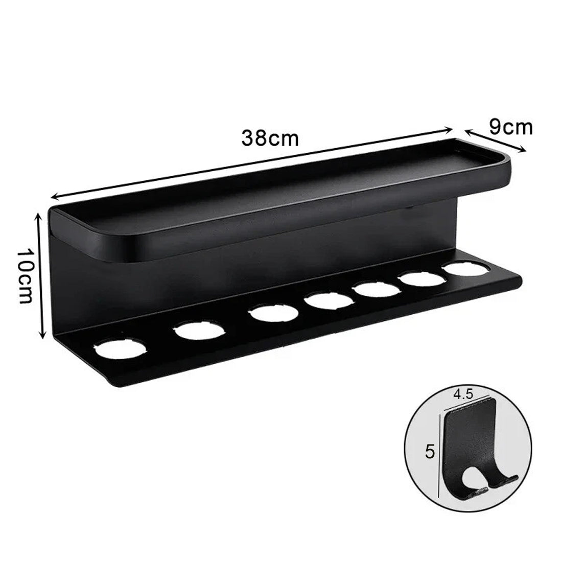 Wall Mounted Hair Tool Holder – Bathroom Organizer for Hair Dryer, Straightener & Curling Iron (No Drill)