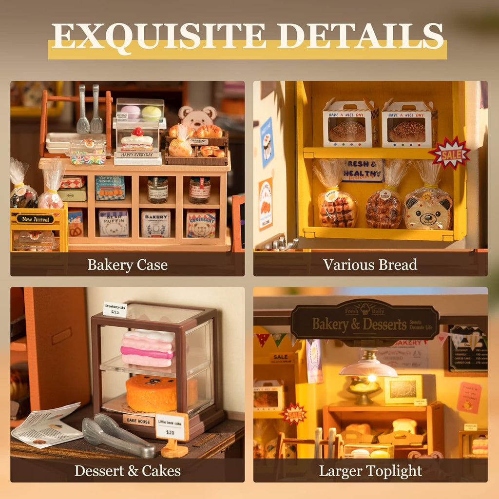 DIY Mini Bakery Dollhouse Kit – Cozy Aesthetic Home Decor Display & Creative Gift for Kids and Adults