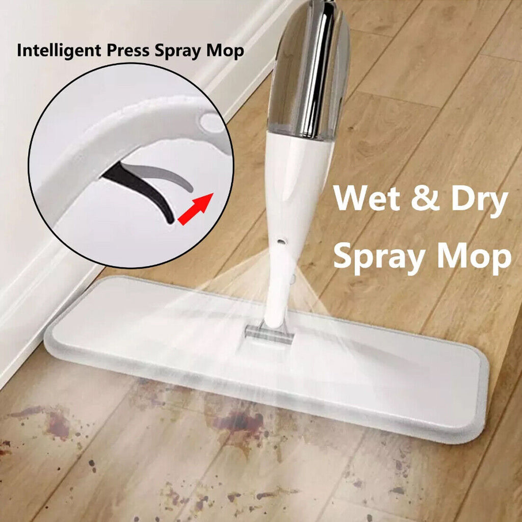 Spray Mop with Microfiber Pads – All-in-One Floor Cleaning Mop with Refillable Bottle (2 Pads Included)