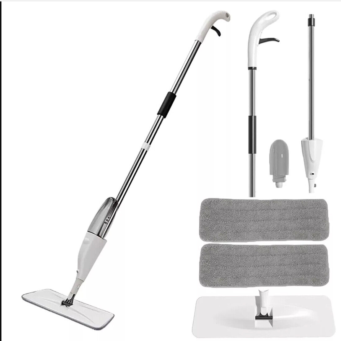 Spray Mop with Microfiber Pads – All-in-One Floor Cleaning Mop with Refillable Bottle (2 Pads Included)