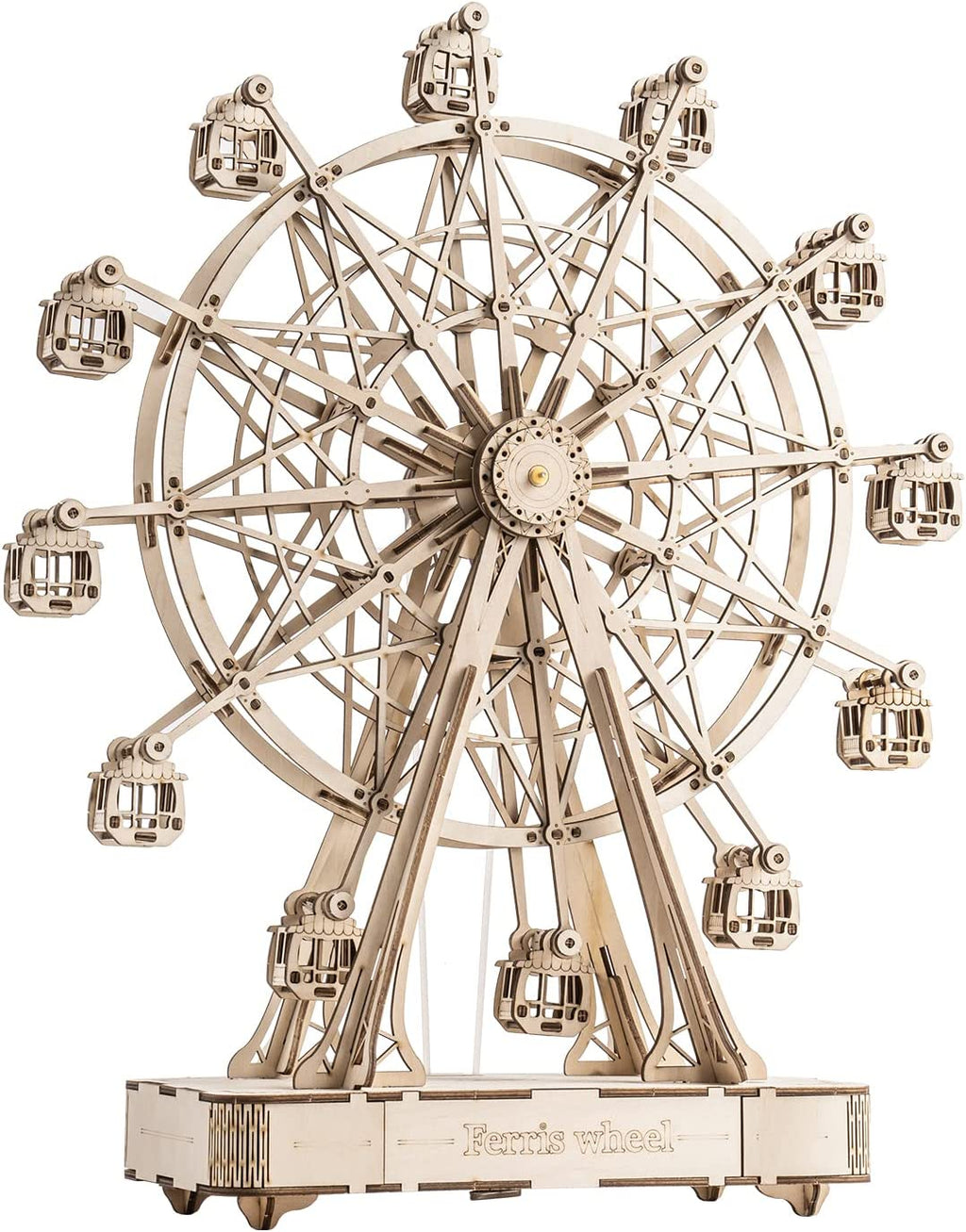 DIY Wooden Ferris Wheel Music Box – Rotating 3D Puzzle Kit | Relaxing Craft Gift & Home Decor