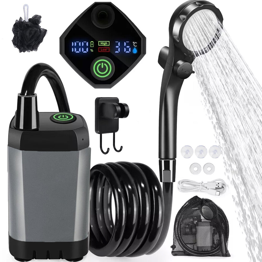 Portable Rechargeable Shower Pump – Outdoor Camping, Car Wash & Pet Cleaning Shower Kit (USB Powered)