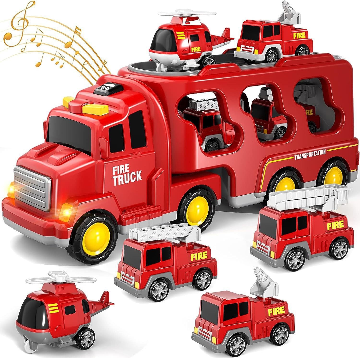 Kids Engineering Vehicle Toy Set with Lights & Music
