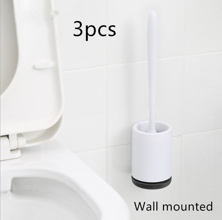 Silicone Toilet Brush with Wall Mount – Hygienic & No-Stick Cleaning