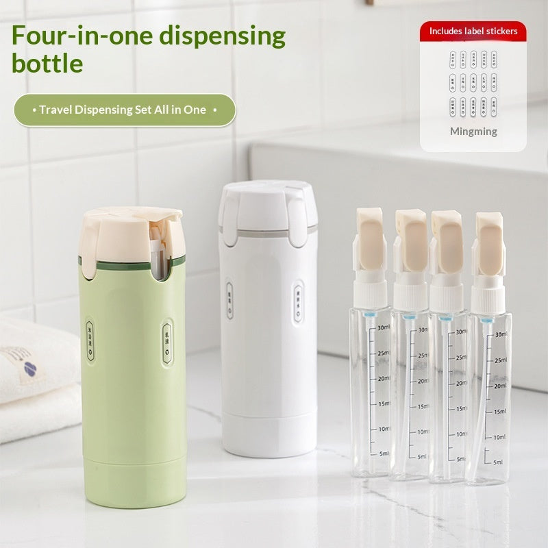 PackSmart™ 4-in-1 Travel Dispenser – Leak-Proof Toiletry Organizer