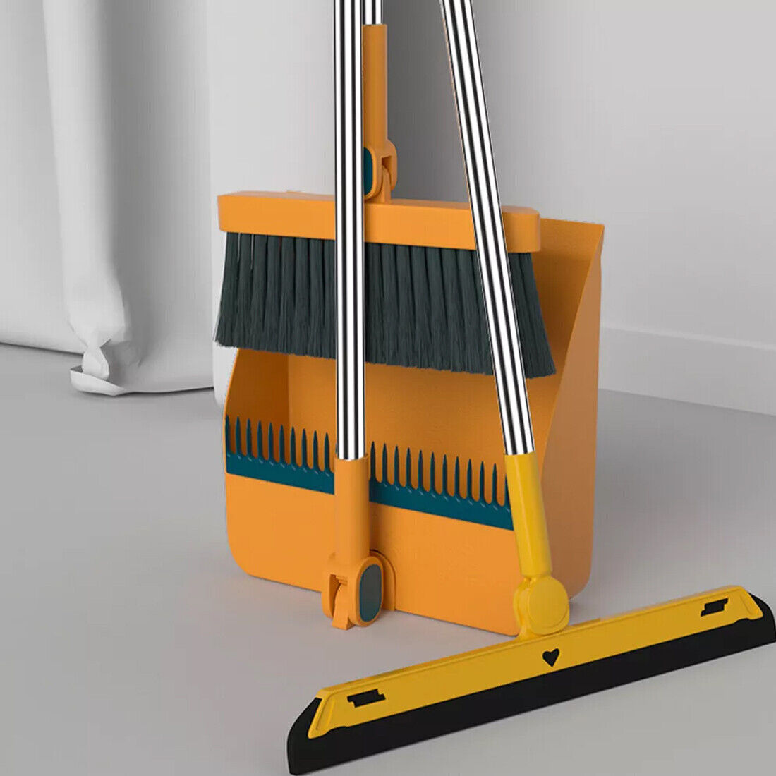 Long Handle Dustpan & Brush Set – No-Bend Cleaning Tool for Easy Floor Sweeping
