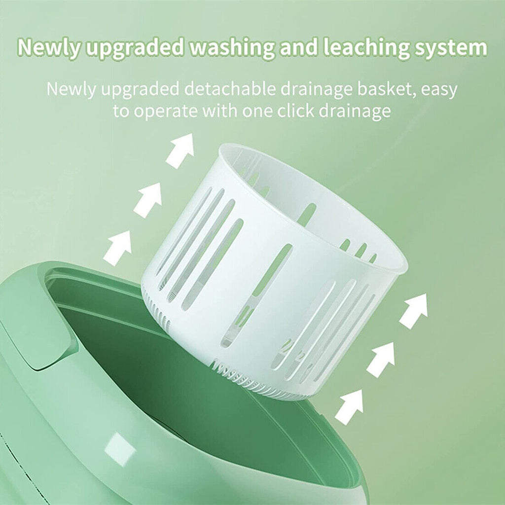 Portable Mini Washing Machine (8L) – Foldable Compact Laundry Washer for Travel & Small Spaces