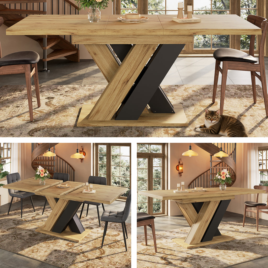 Extendable Dining Table for Kitchen & Living Room | Telescopic Wooden Table