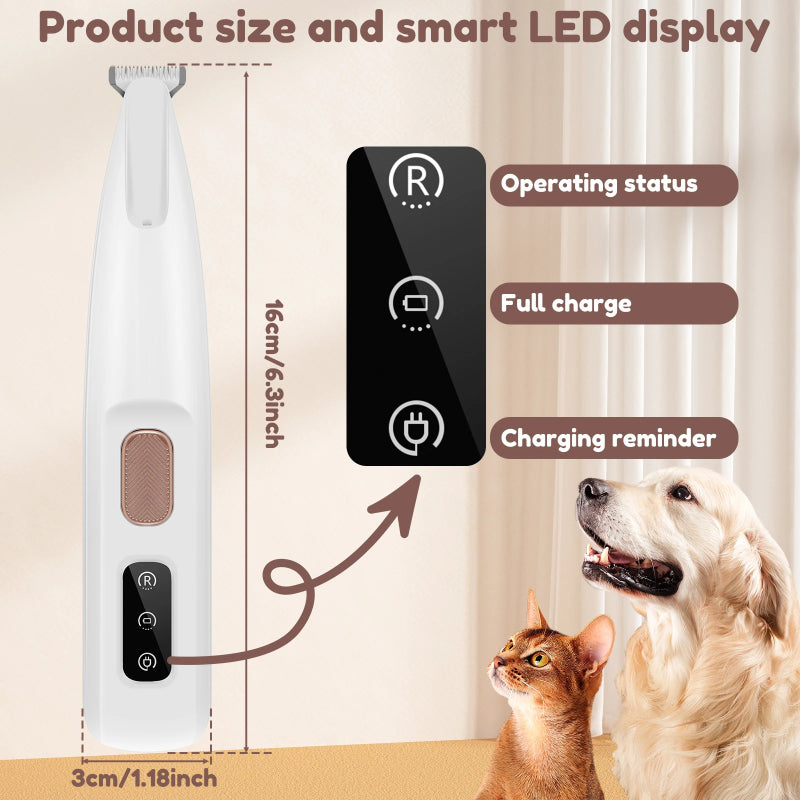 Pet Paw Trimmer with LED Light – Safe & Precise Grooming Tool for Dogs & Cats