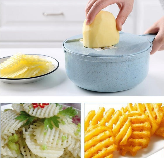 8-in-1 Vegetable Mandoline Slicer with Bowl