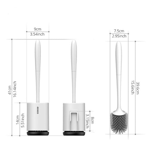 Silicone Toilet Brush with Wall Mount – Hygienic & No-Stick Cleaning