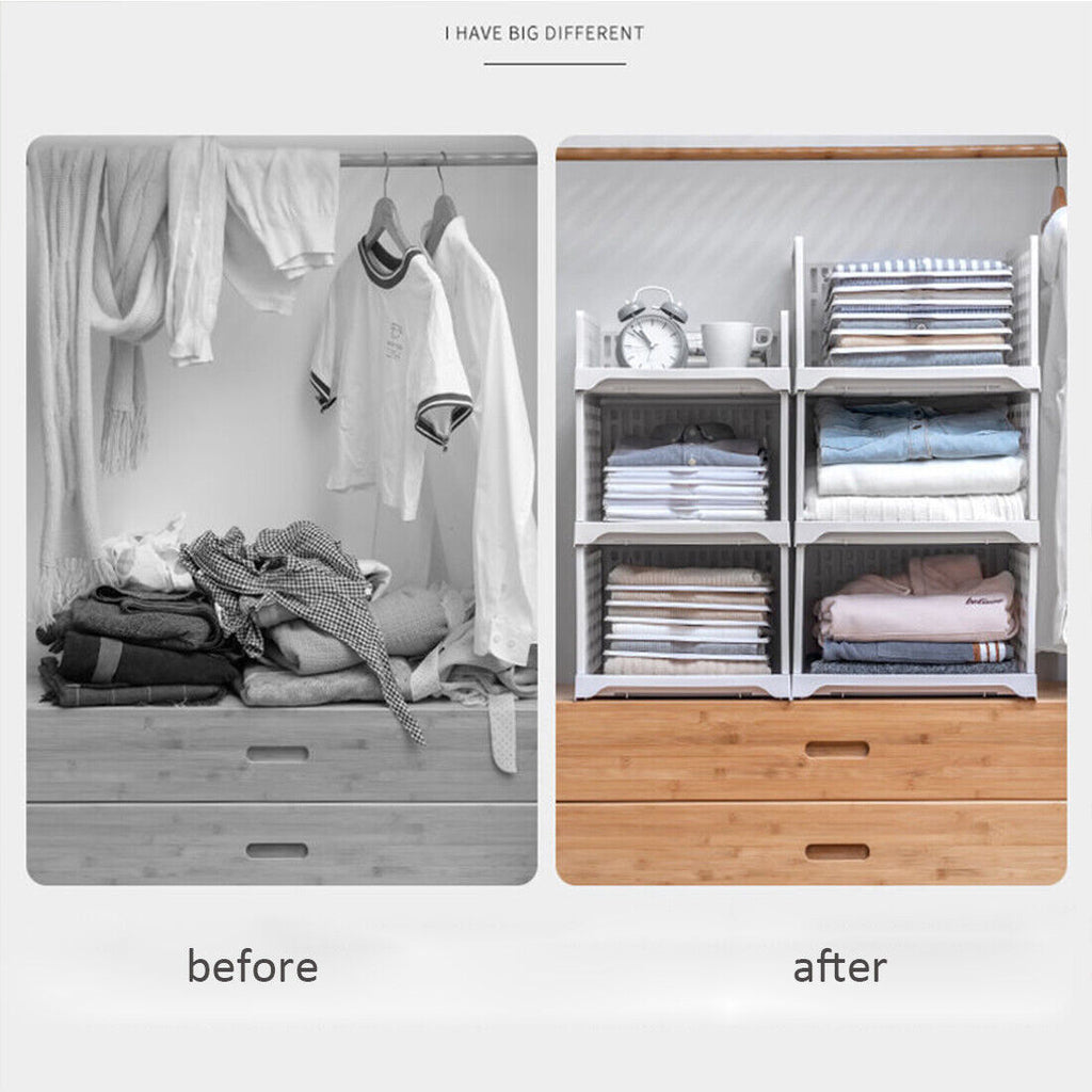 Stackable Wardrobe Storage Drawers – Space Saving Closet Organizer (UK Stock)