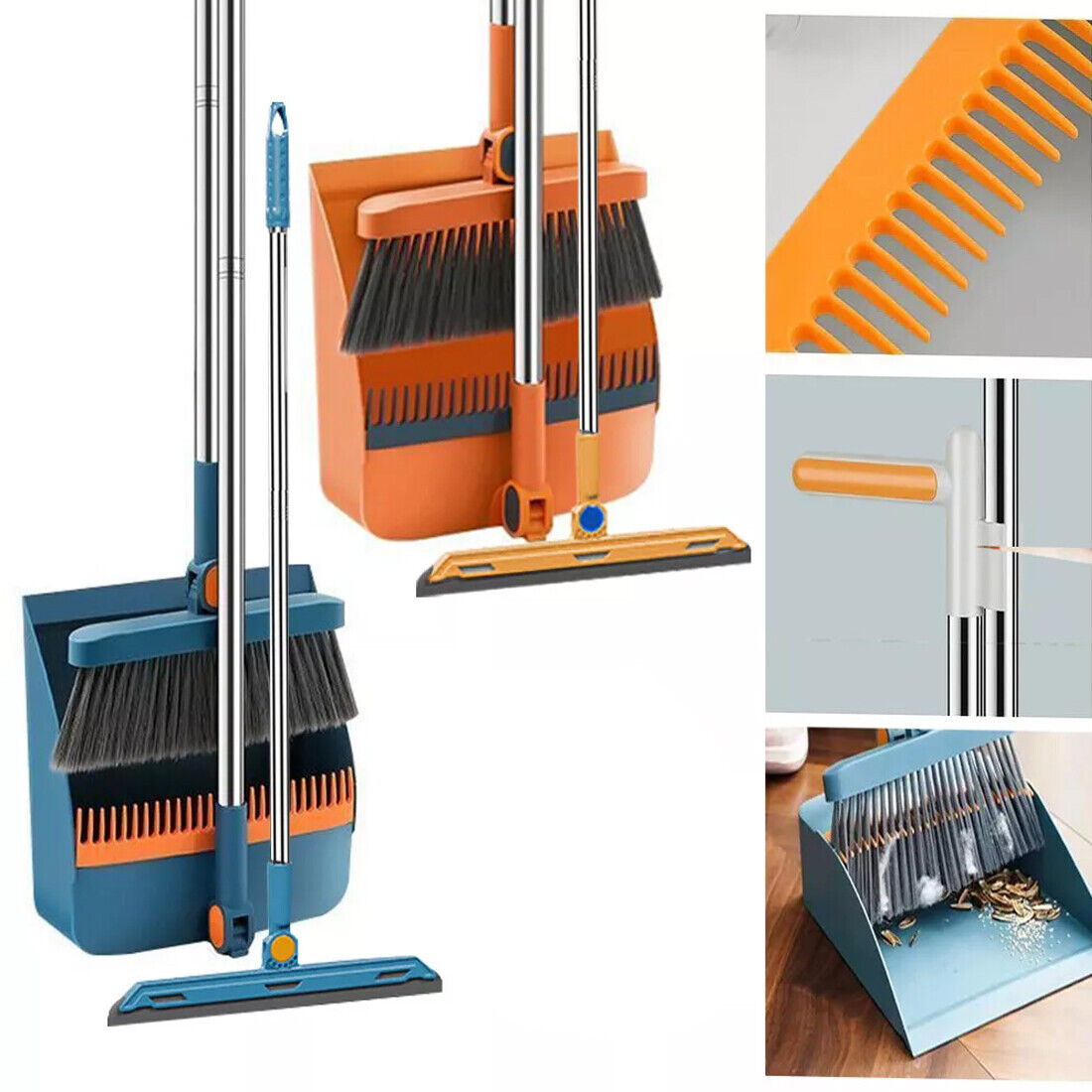 Long Handle Dustpan & Brush Set – No-Bend Cleaning Tool for Easy Floor Sweeping