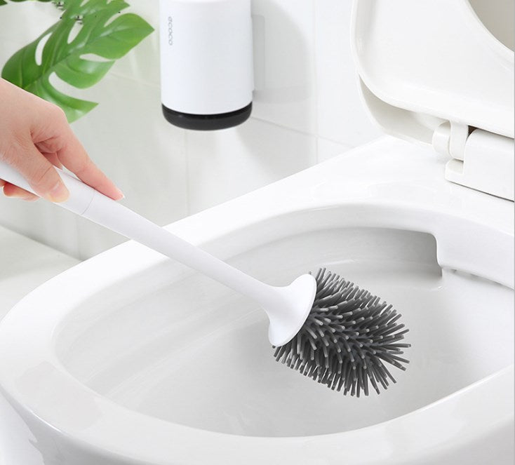 Silicone Toilet Brush with Wall Mount – Hygienic & No-Stick Cleaning