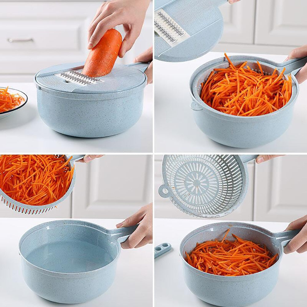 8-in-1 Vegetable Mandoline Slicer with Bowl